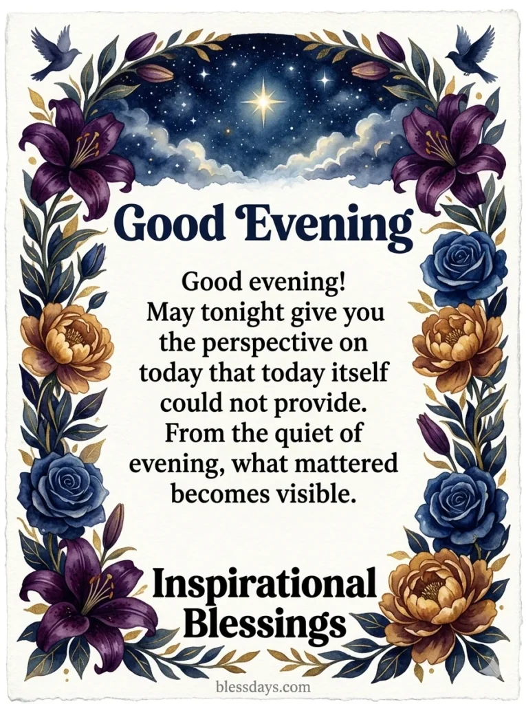 Inspirational Good Evening Blessings