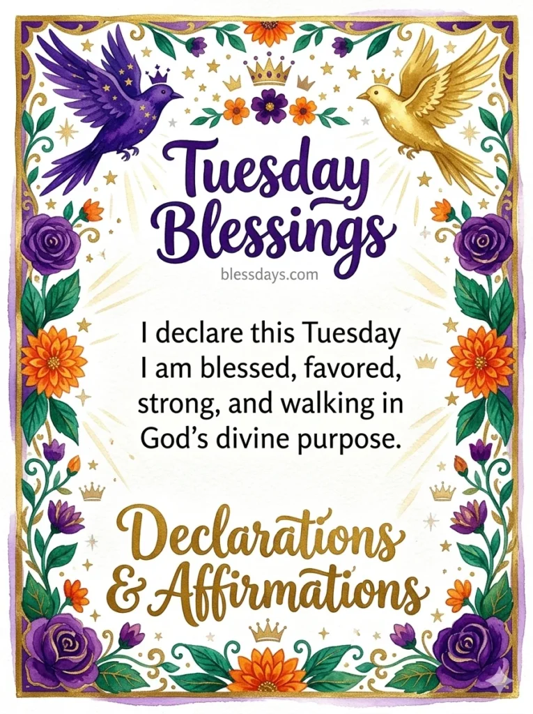 Tuesday Blessings Declarations and Affirmations