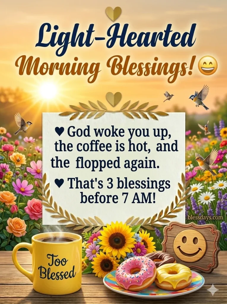 8. Funny and Light-Hearted Good Morning Blessings
