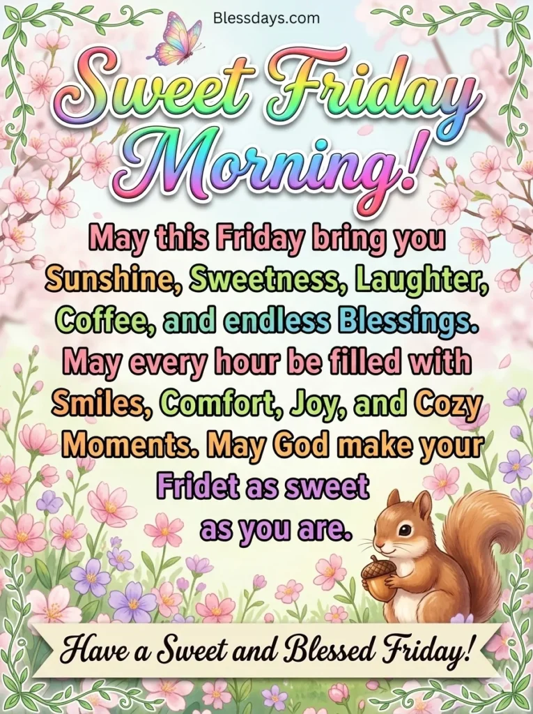 Cute and Sweet Friday Morning Blessings