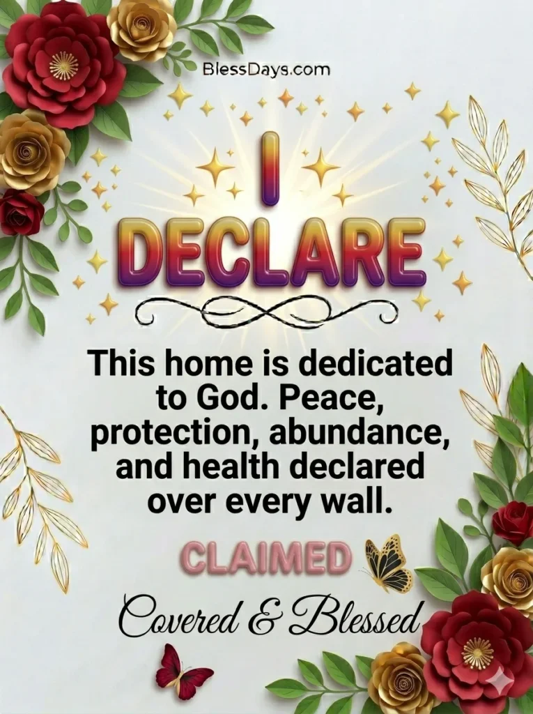 Declarations Over a New Home