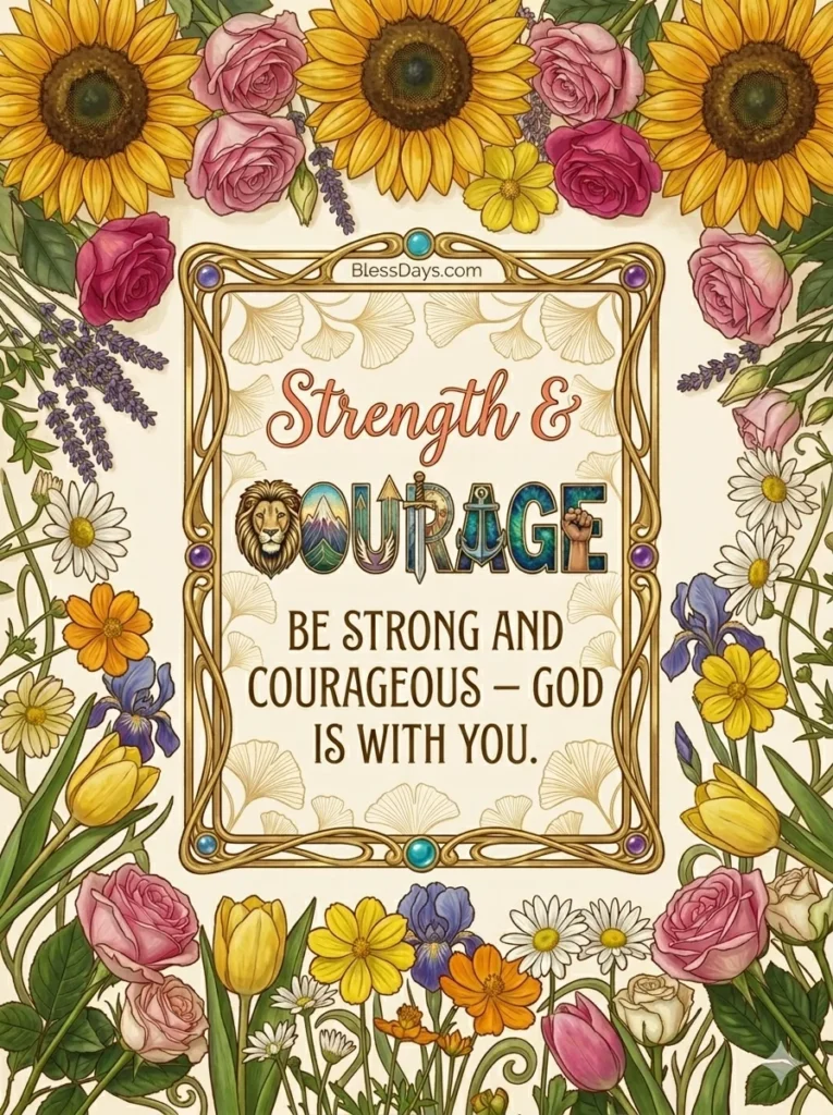 Good Morning Scripture Blessings on Strength and Courage