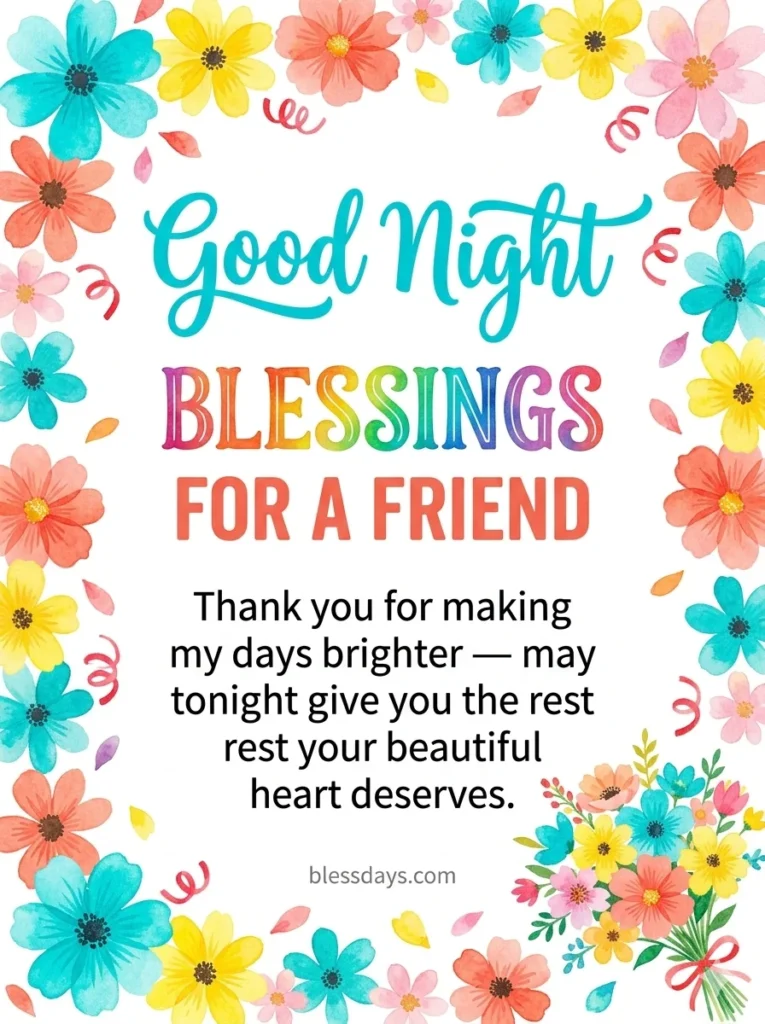Good Night Blessings for a Friend