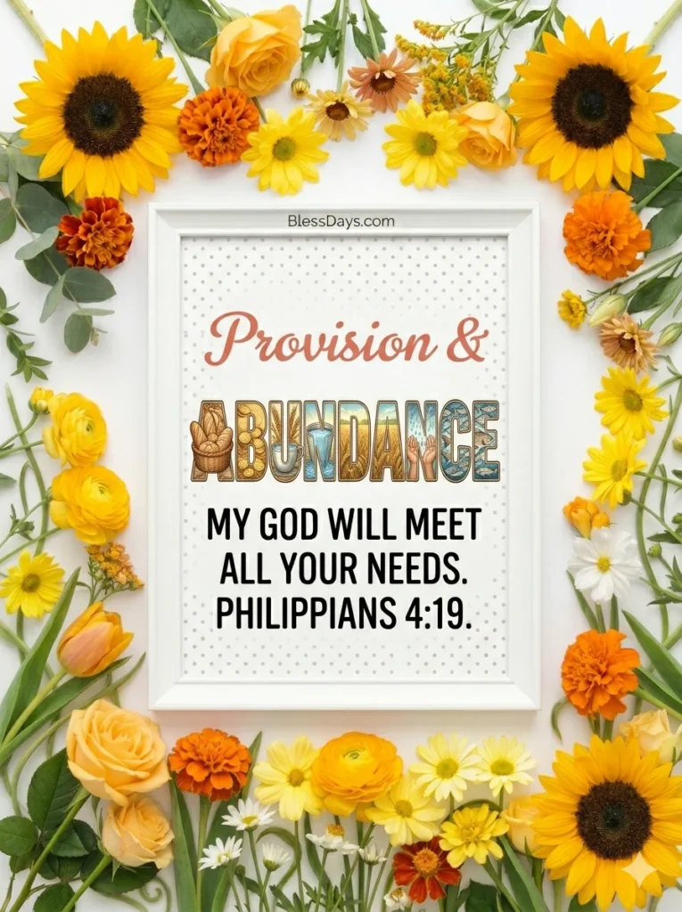 Morning Blessings with Bible Verses on Provision and Abundance