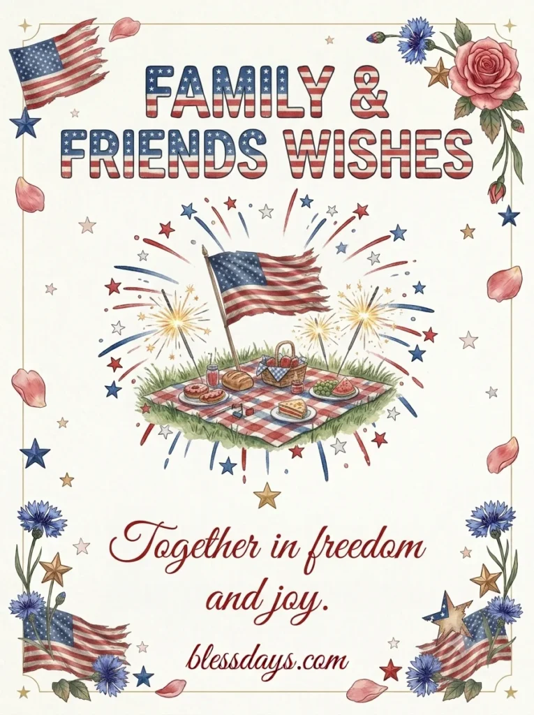 4th of July Wishes for Family and Friends