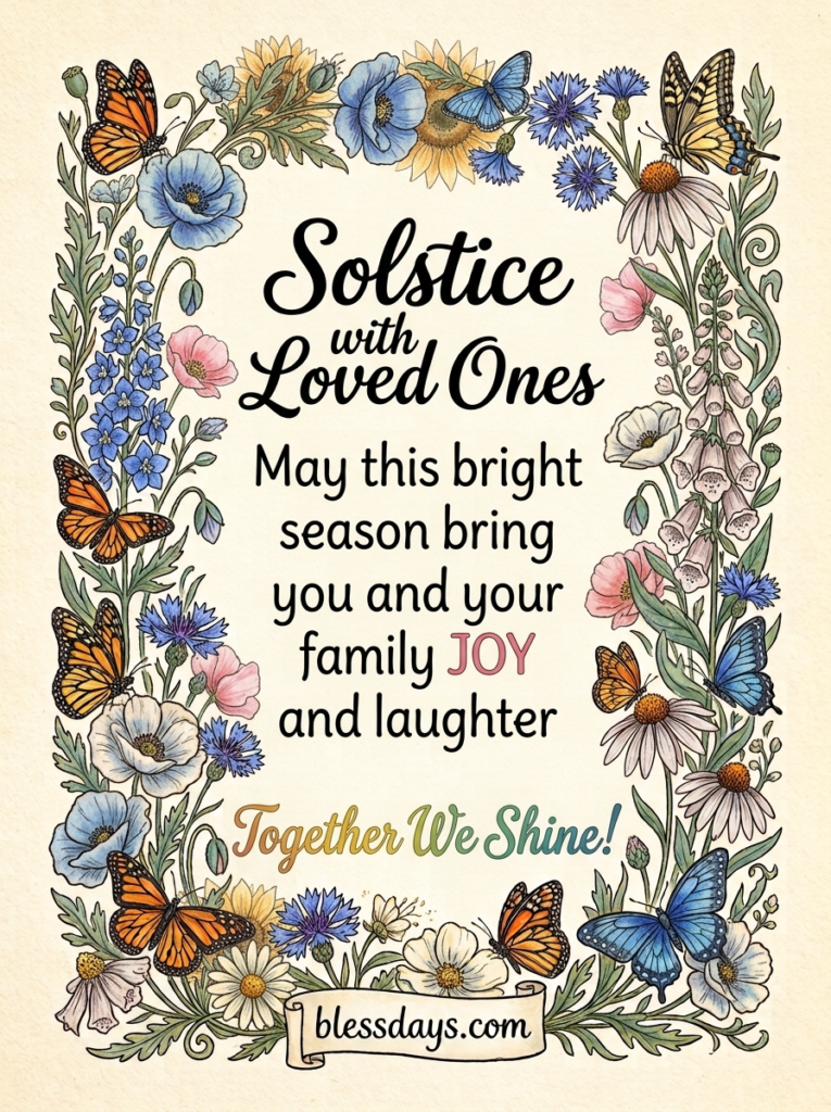 Summer Solstice Wishes for Friends and Family