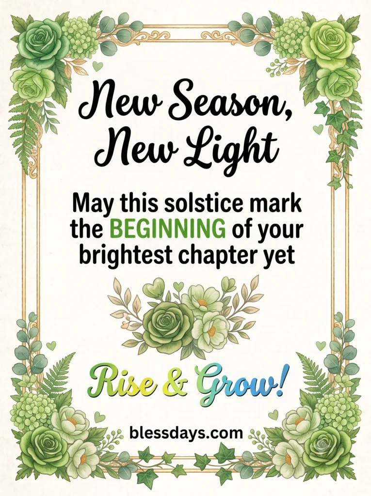 Summer Solstice Wishes for New Beginnings and Growth