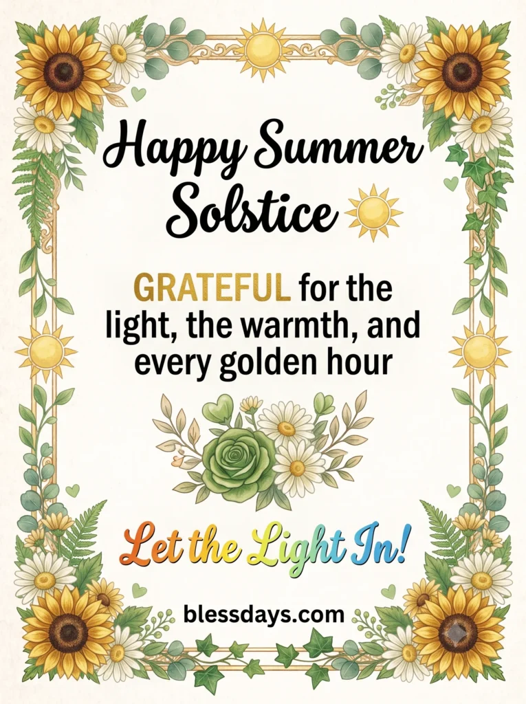 Summer Solstice Wishes for Social Media