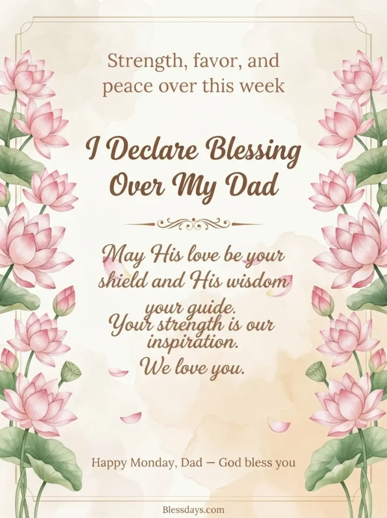 Monday Declarations and Closing Blessings for My Dad