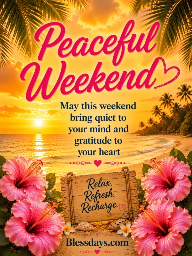 weekend gratitude blessings for peace and stillness